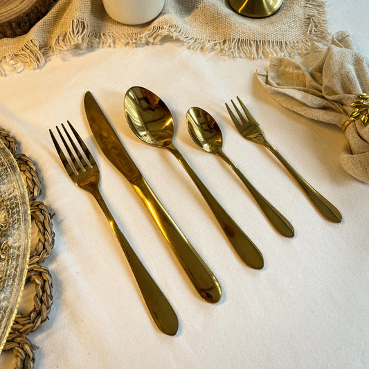 5 - Goldenes Besteckset, 5-teilig